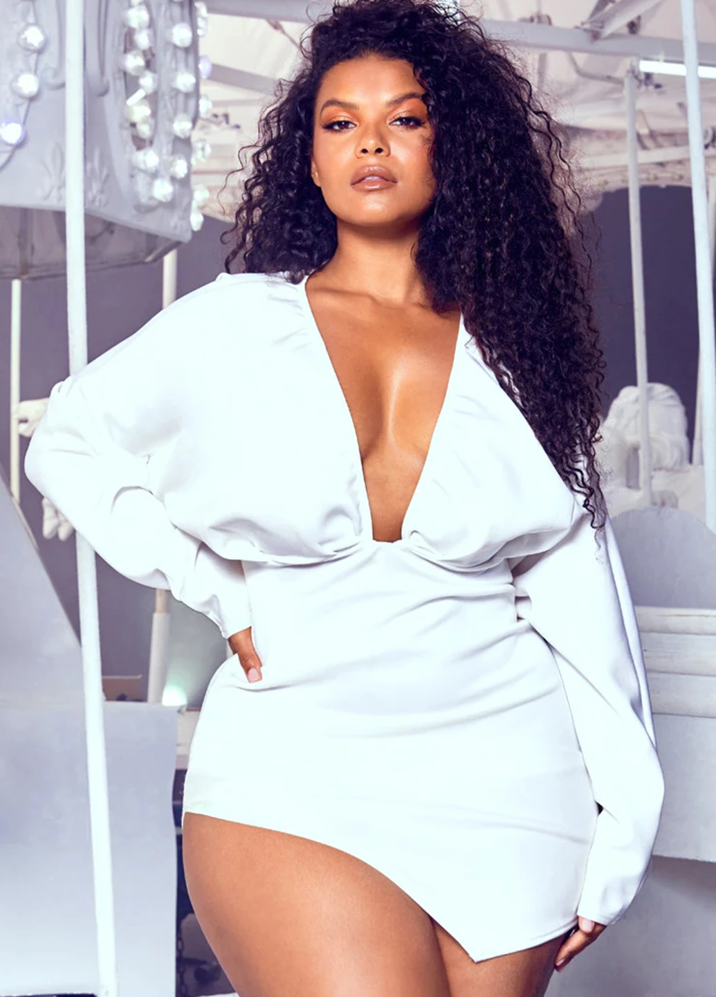 Білий кежуал сукня PrettyLittleThing однотонна