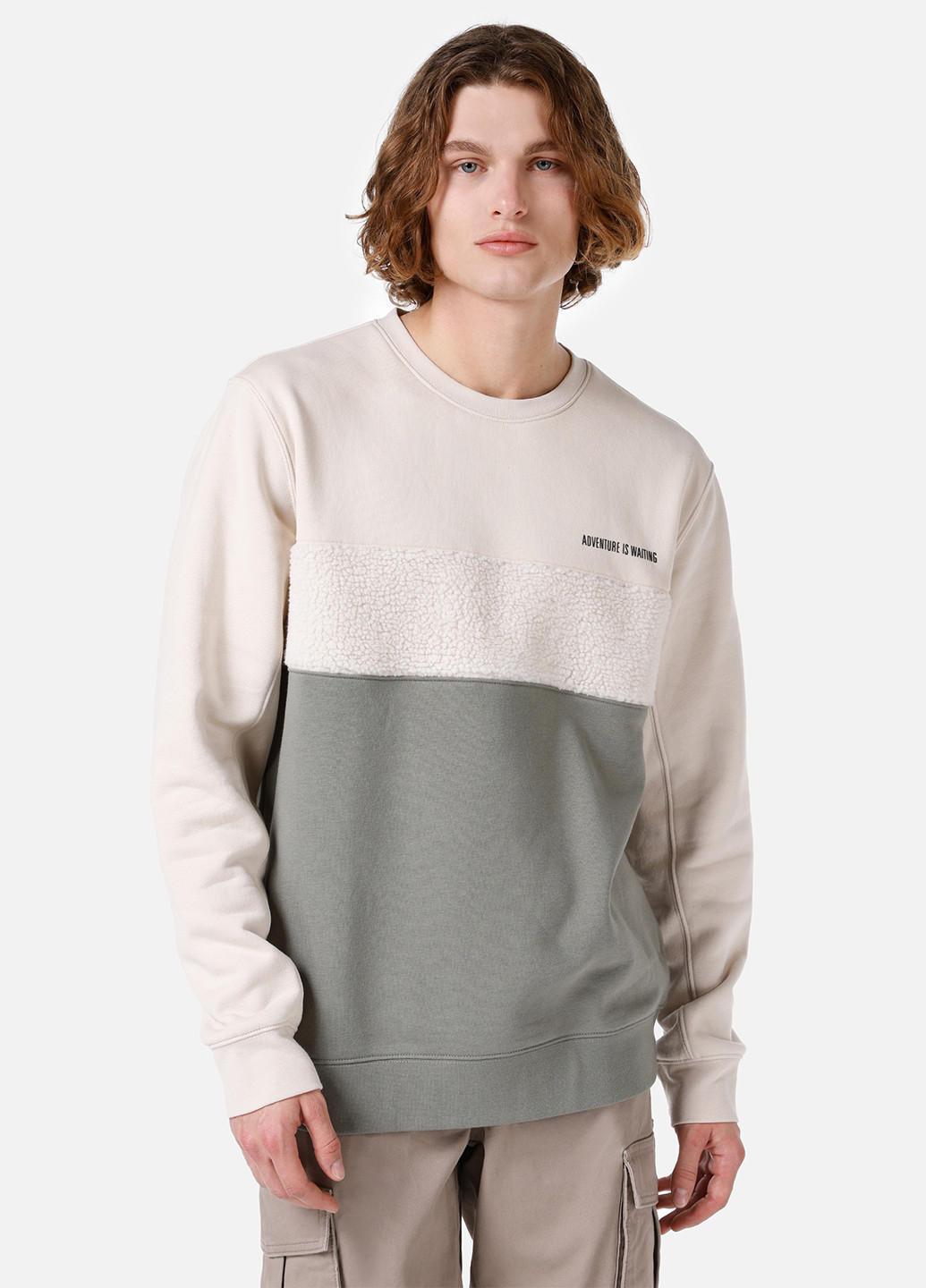 Комбинированный свитшот Colin's колор блок без декора (292787120)