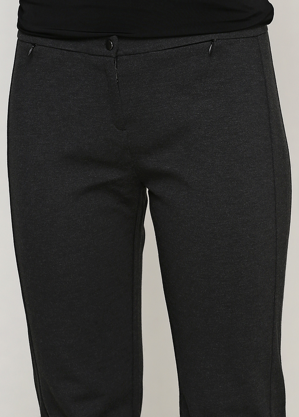 Темно-серые кэжуал демисезонные прямые брюки Max Mara