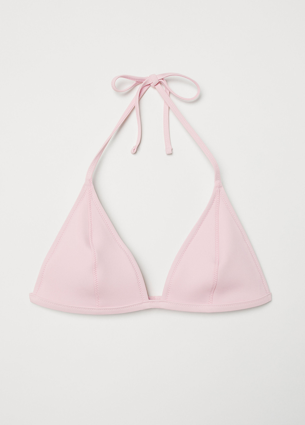 Купальный лиф H&M бикини однотонный светло-розовый пляжный полиамид