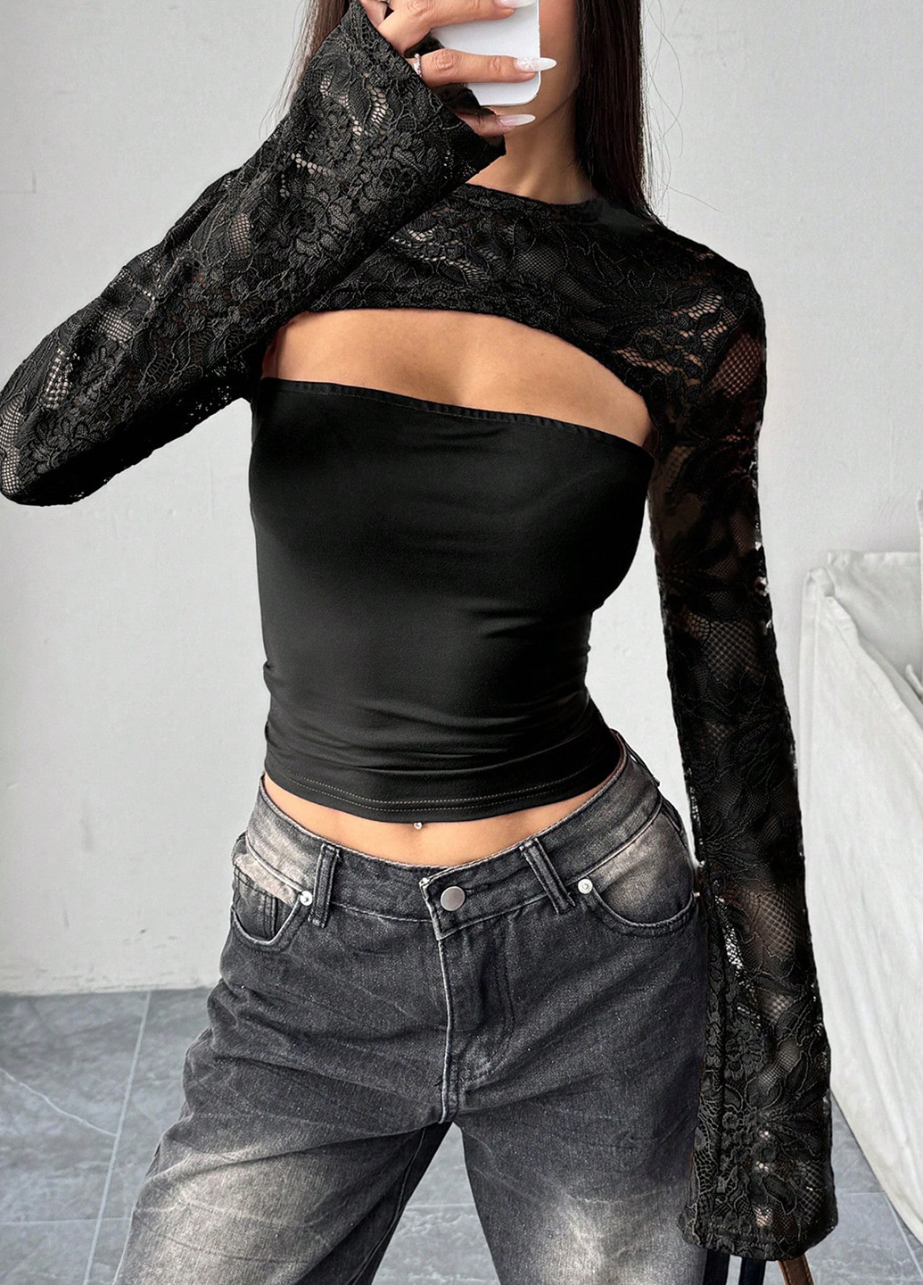 Чёрная блуза SHEIN