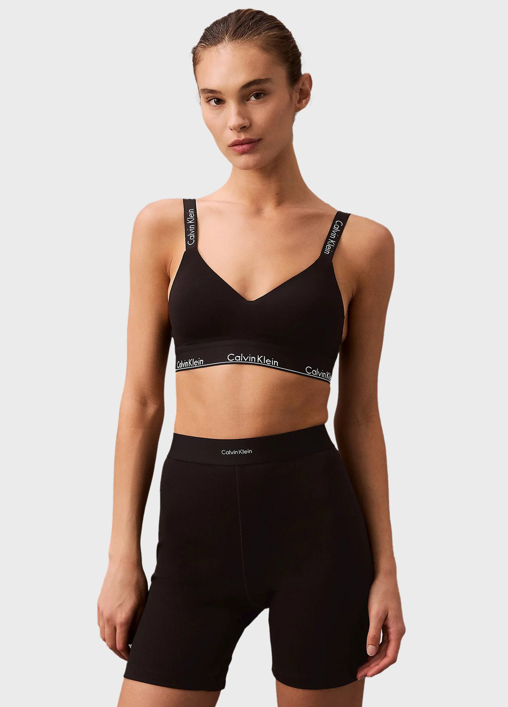 Чёрный топ бюстгальтер Calvin Klein хлопок