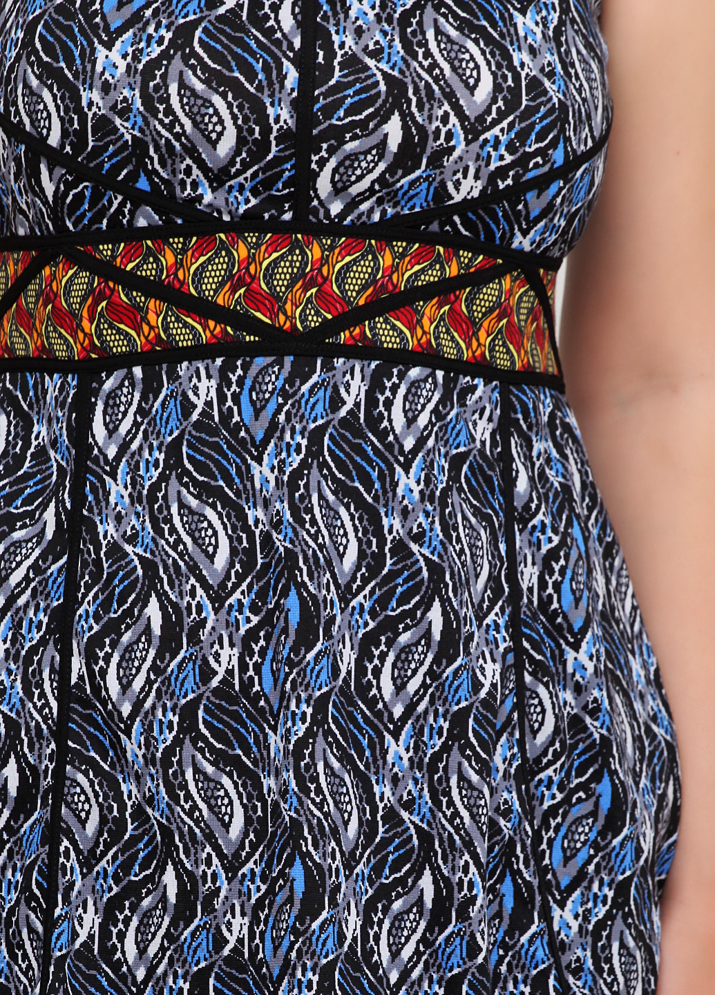 Комбинированное кэжуал платье а-силуэт Mark с абстрактным узором