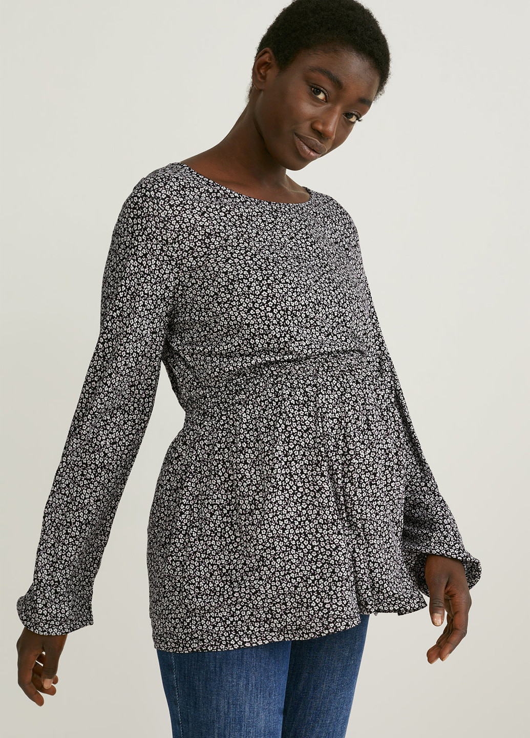 Чёрная блуза для беременных C&A