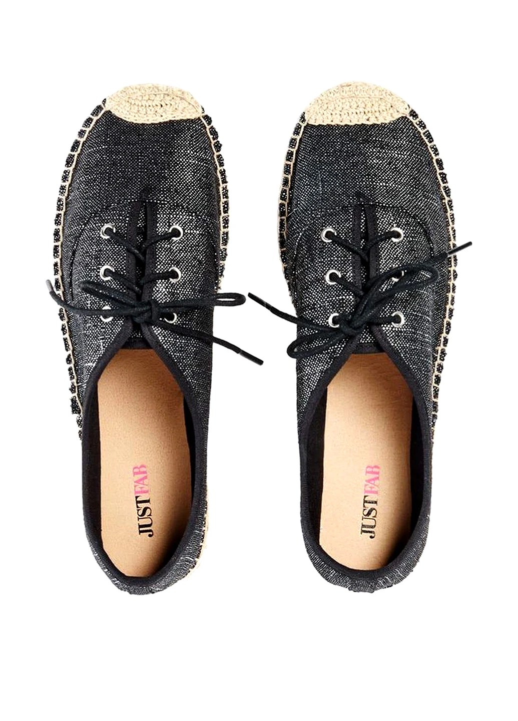 Чёрные эспадрильи JustFab однотонный без декора (22189413)