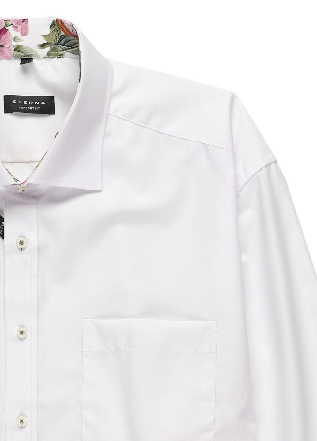 Белая кэжуал рубашка однотонная Eterna