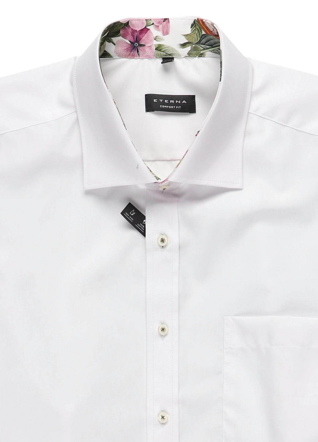 Белая кэжуал рубашка однотонная Eterna