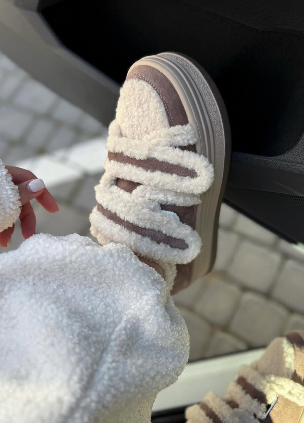 Кроссовки Meideli бежевые зима (366167481)