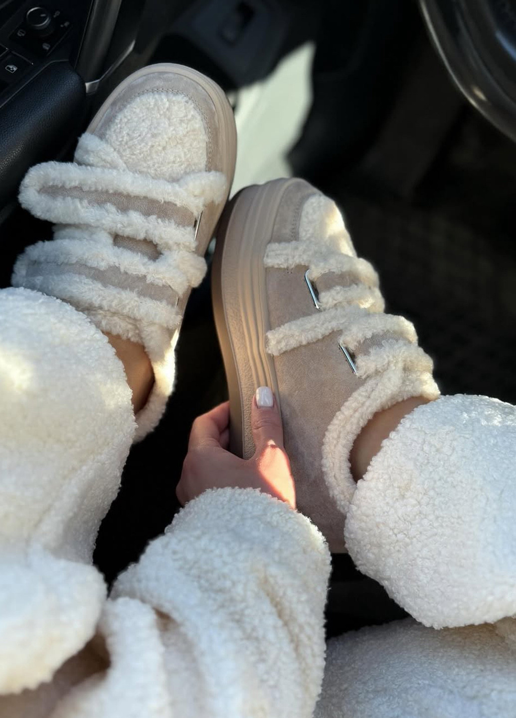 Кроссовки Meideli бежевые зима (366167481)