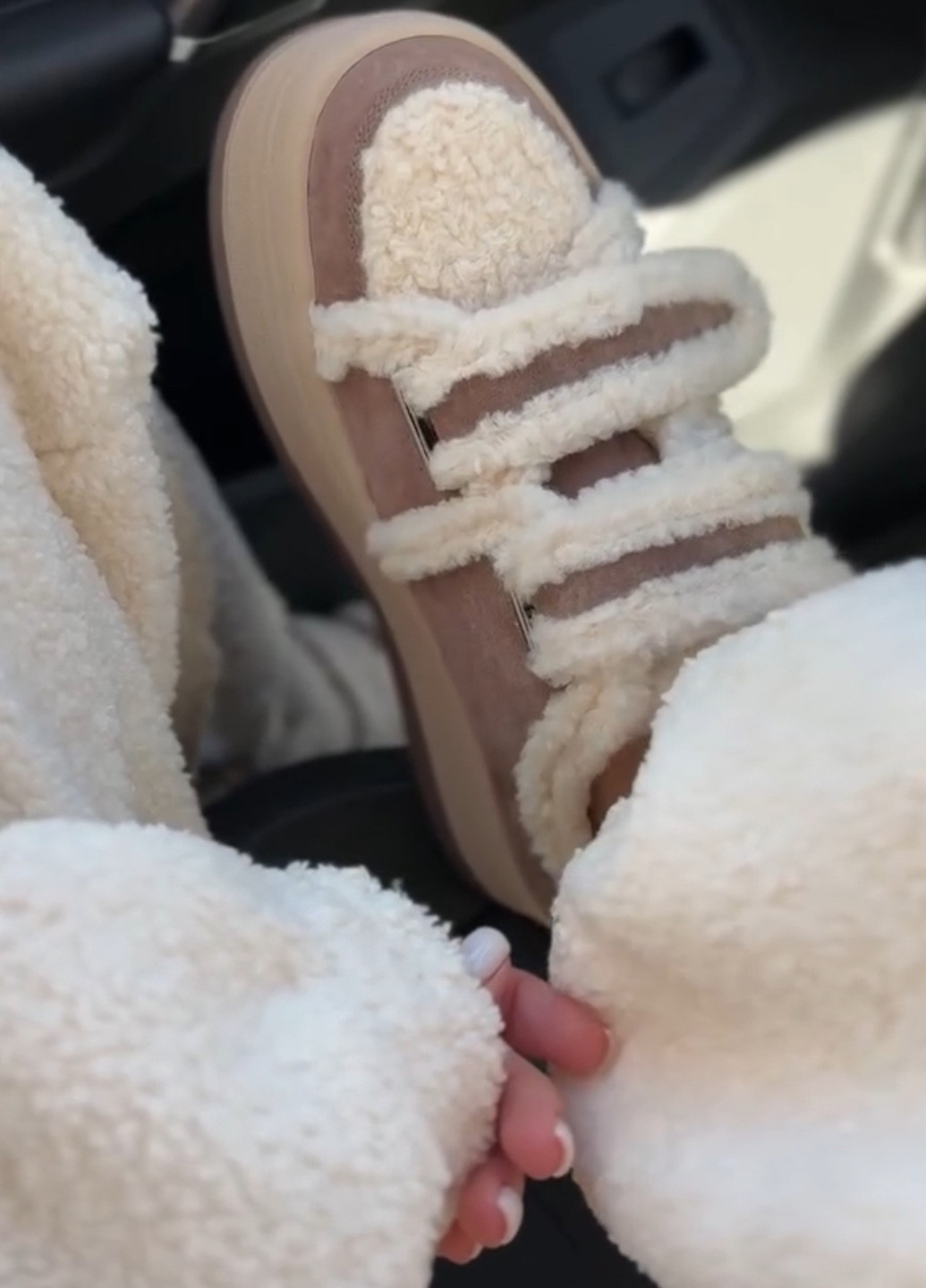 Кроссовки Meideli бежевые зима (366167481)