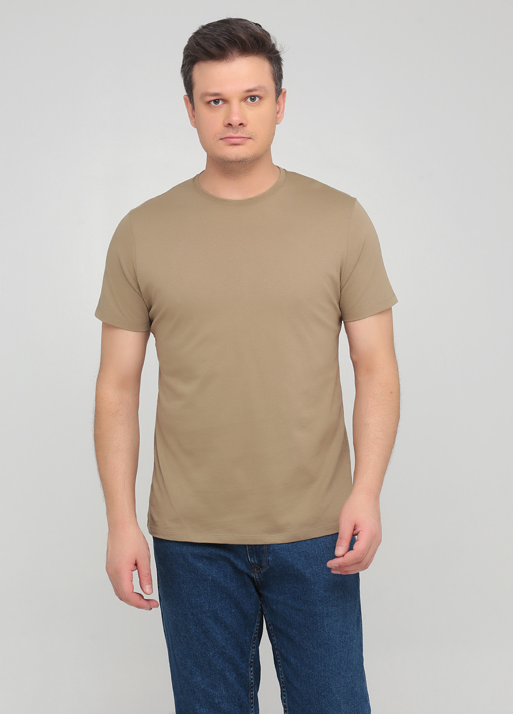 Оливковая футболка Massimo Dutti