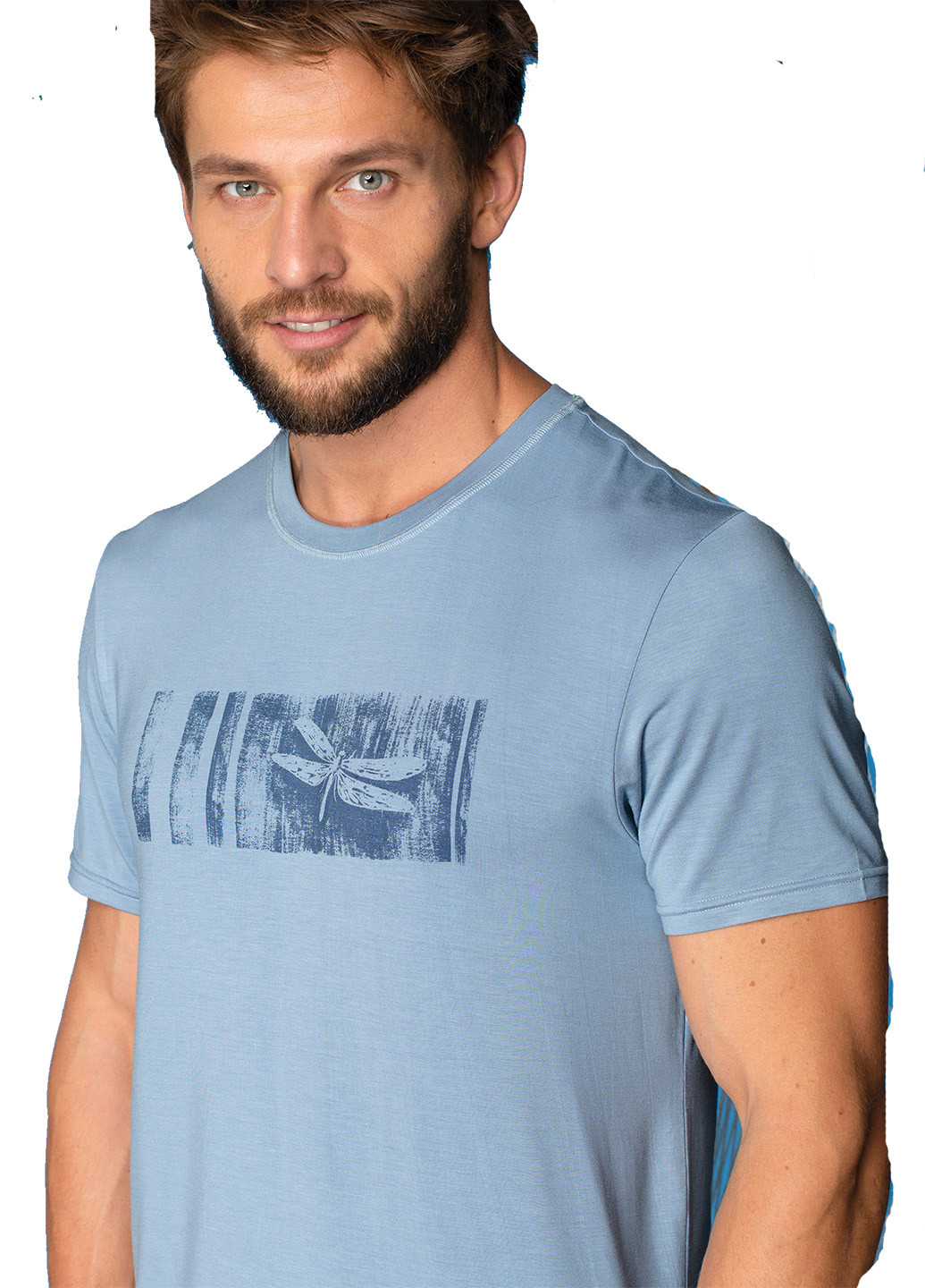 Блакитний демісезонний комплект (футболка, шорти) Key