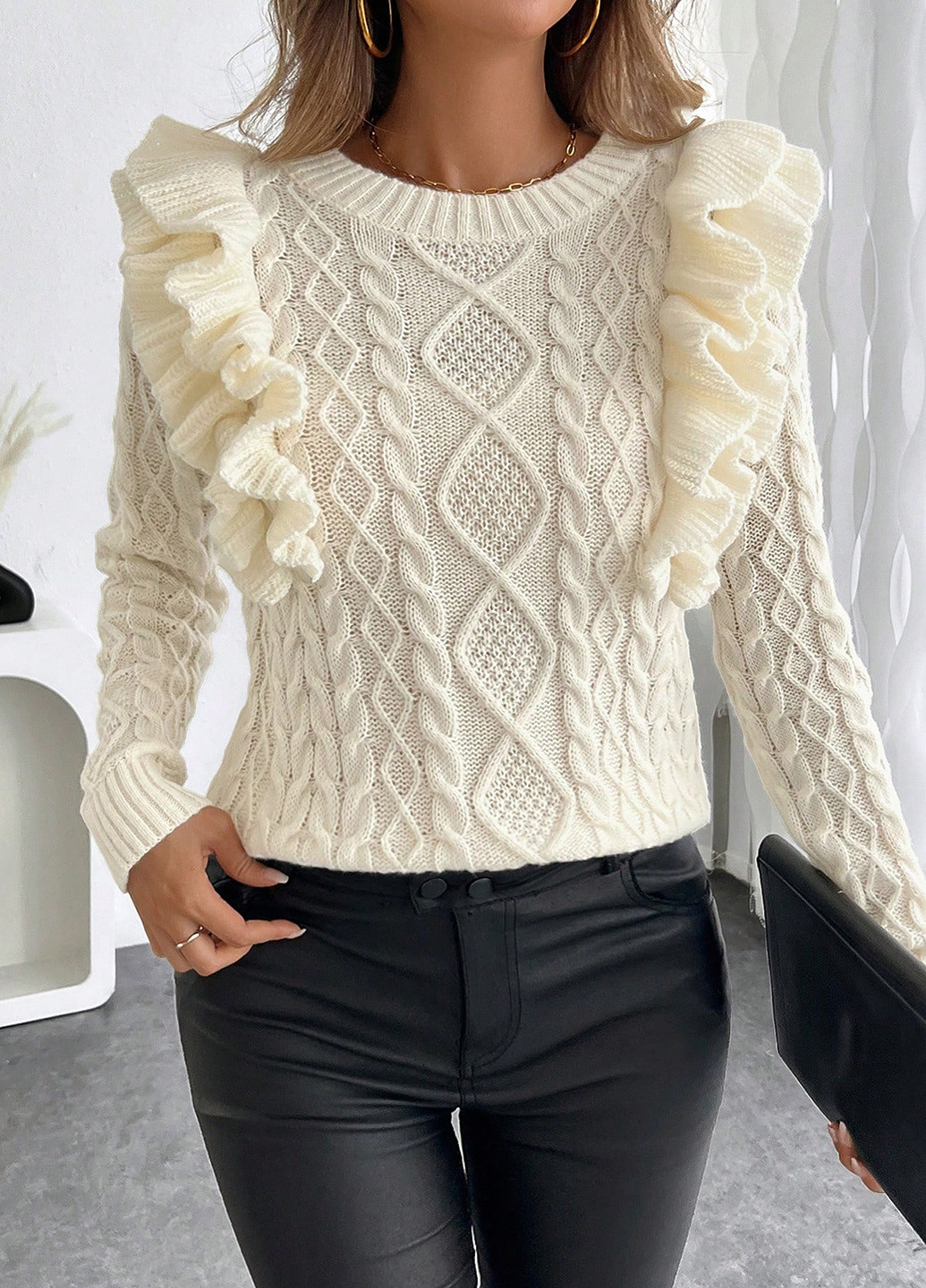 Світло-бежевий демісезонний джемпер джемпер SHEIN