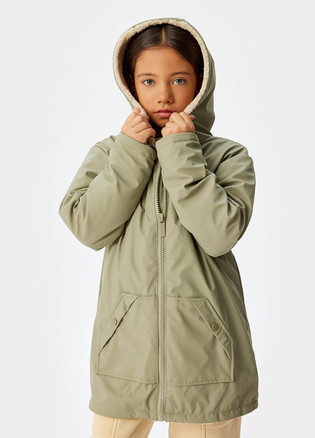 Оливковая (хаки) демисезонная куртка KOTON