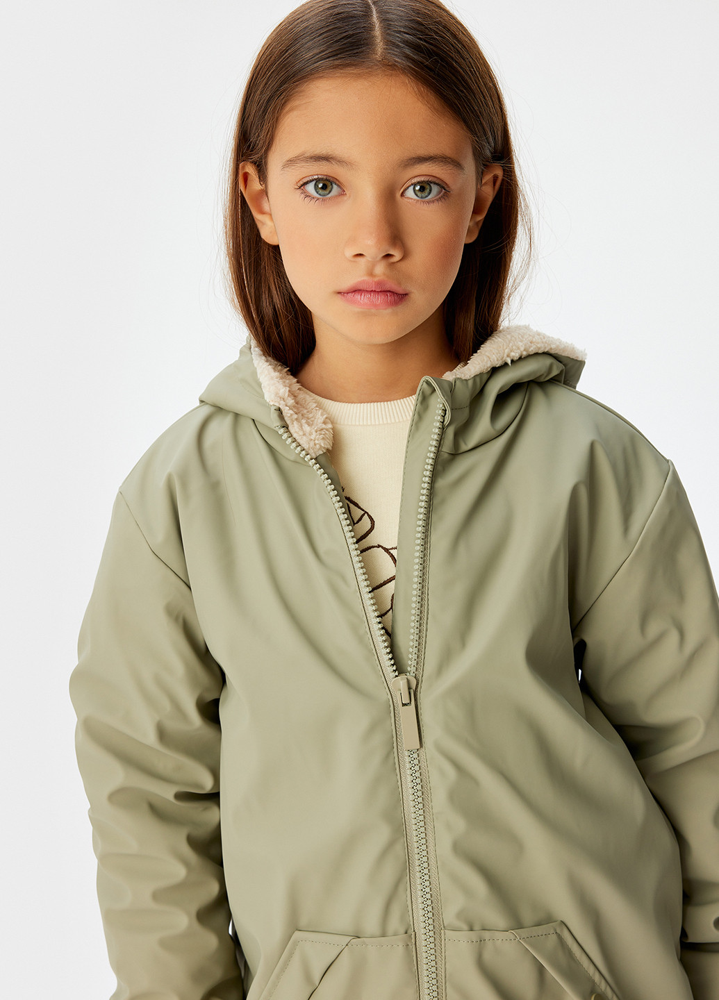 Оливковая (хаки) демисезонная куртка KOTON