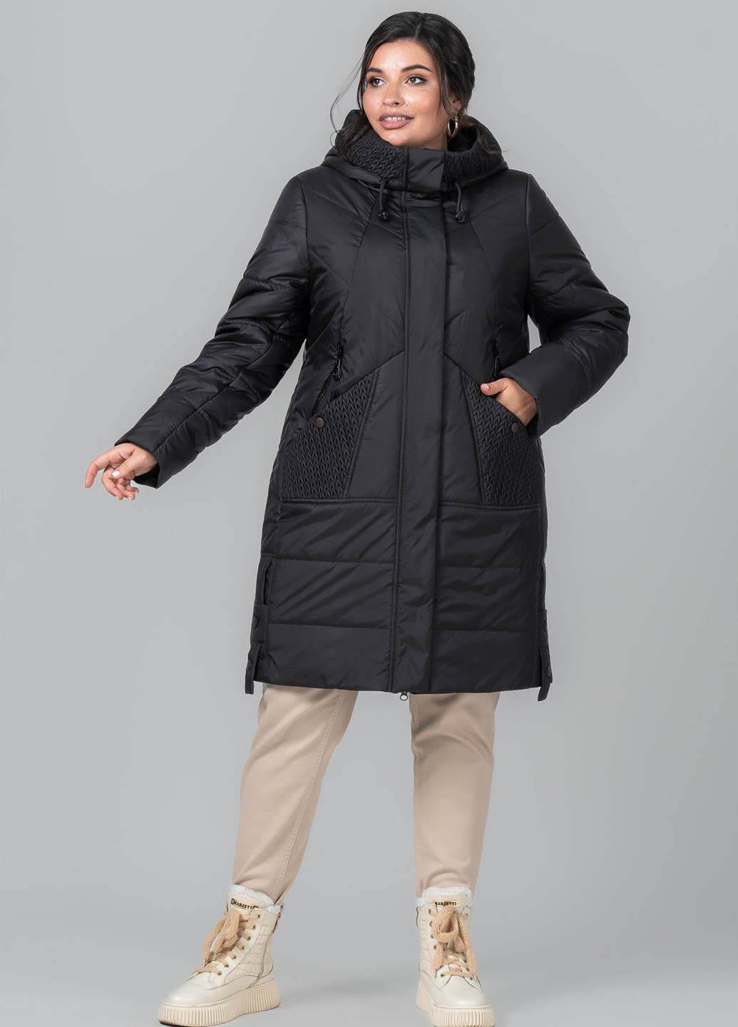 Чорне демісезонне Пальто A'll Posa