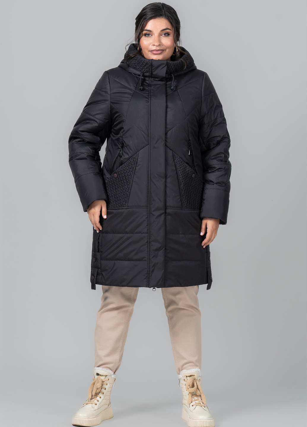 Чорне демісезонне Пальто A'll Posa