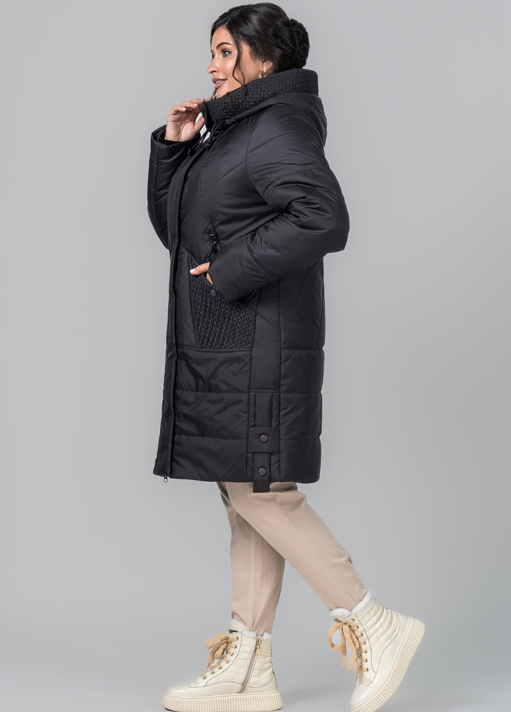 Чорне демісезонне Пальто A'll Posa