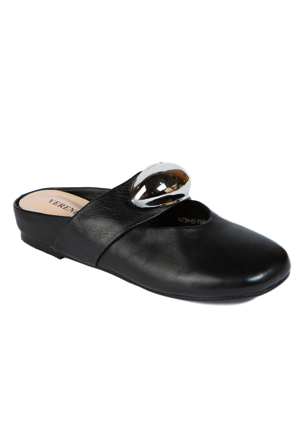 Черные шлепанцы Verendina с брошкой