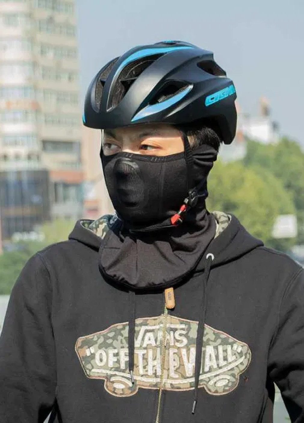 Unbranded термо маска балаклава зимовий бафф шарф підшоломник лижна шапка вітрозахисна (473568-prob) чорна однотонний чорний спортивний виробництво -