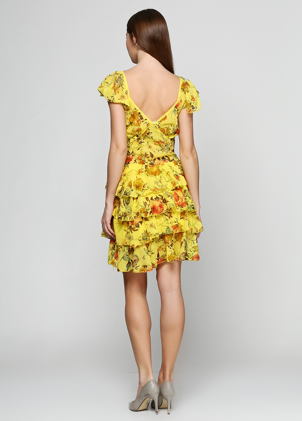 Жовтий кежуал сукня Giulia з квітковим принтом
