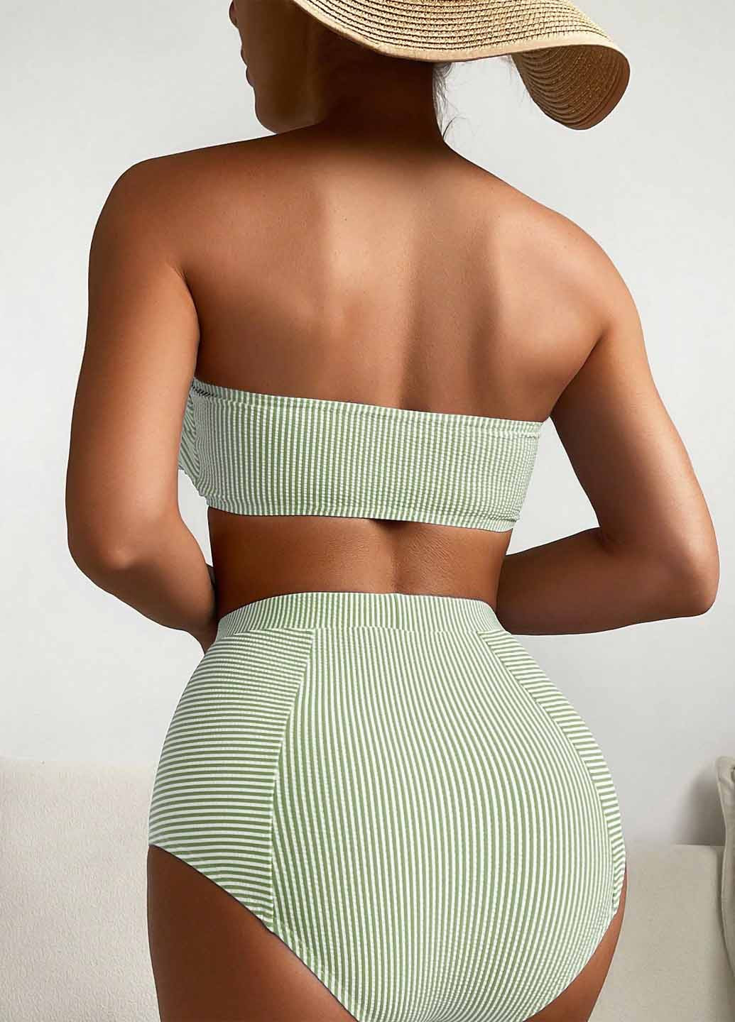 Мятный летний купальник (бюст, трусики) раздельный SHEIN