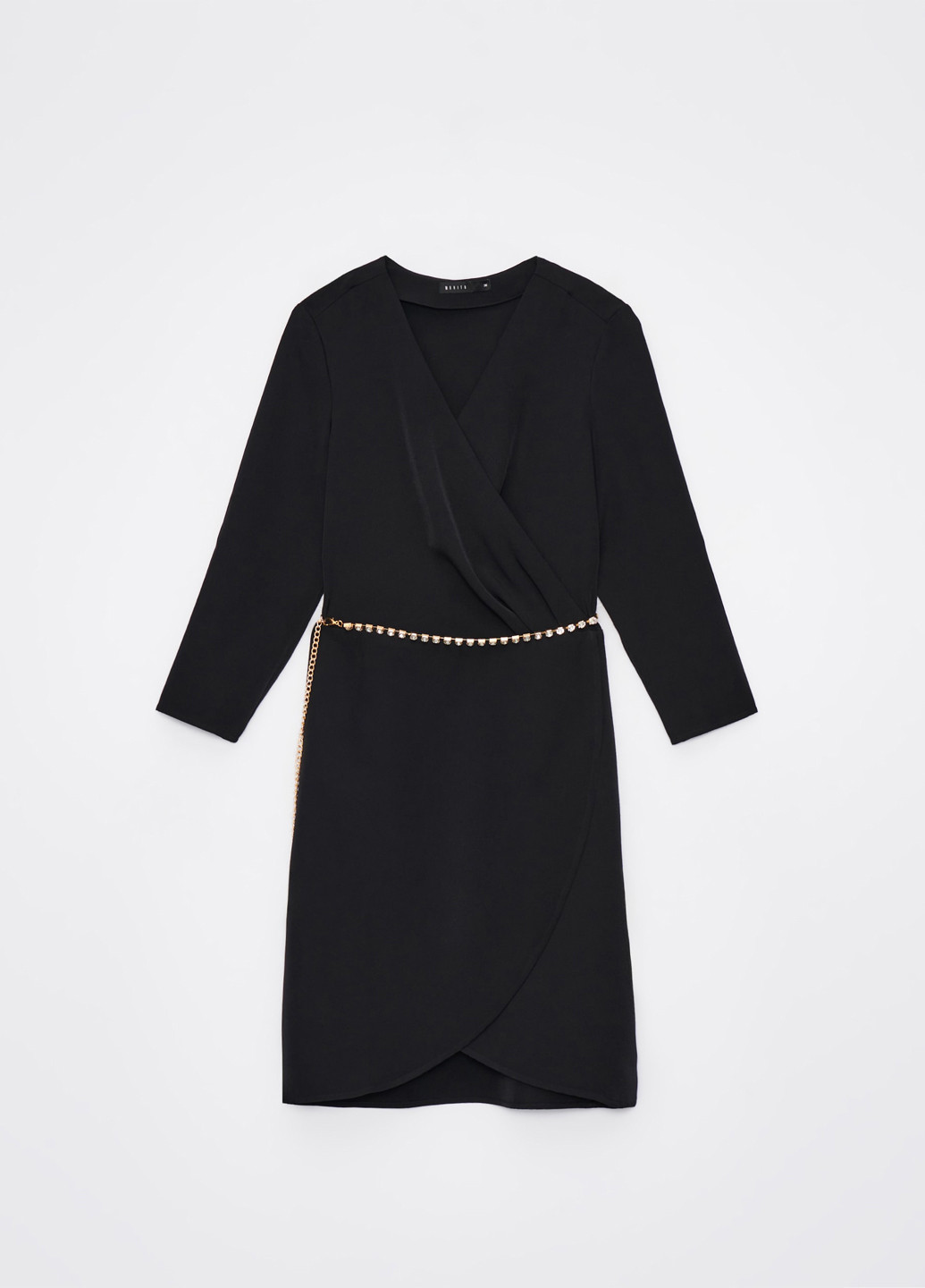 Чорна кежуал сукня на запах Mohito однотонна