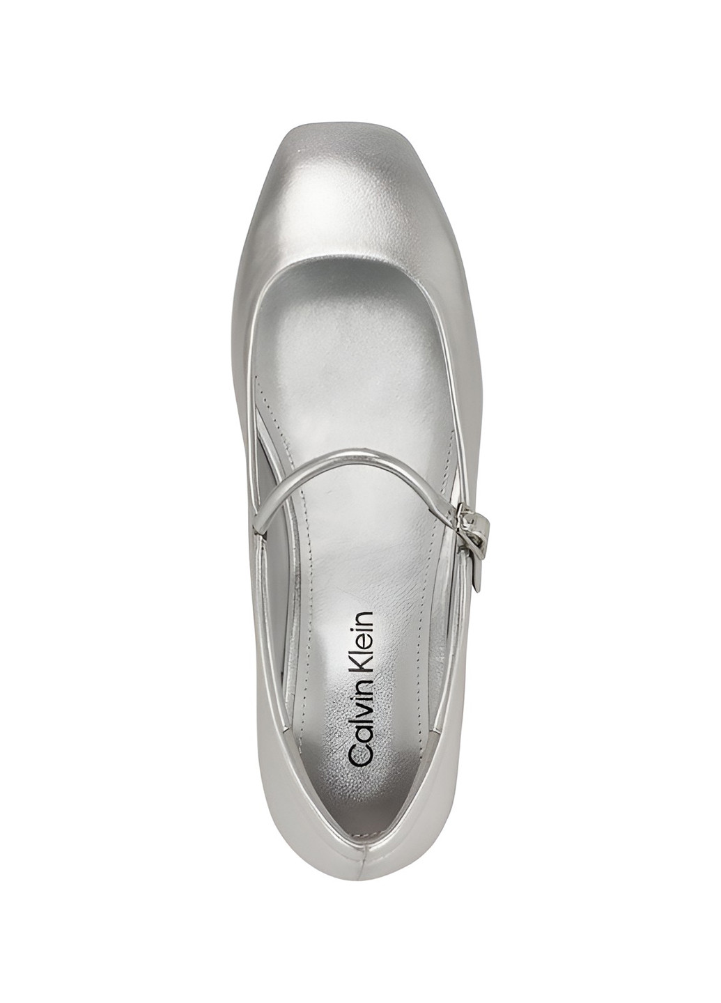 Женские балетки Calvin Klein | серебряные однотонные без декора натуральная кожа (334709960)