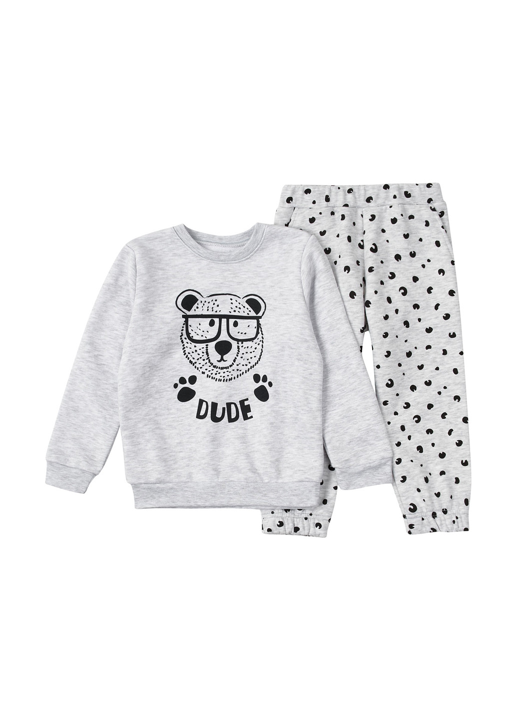 Серый демисезонный костюм (свитшот, брюки) брючный Ляля