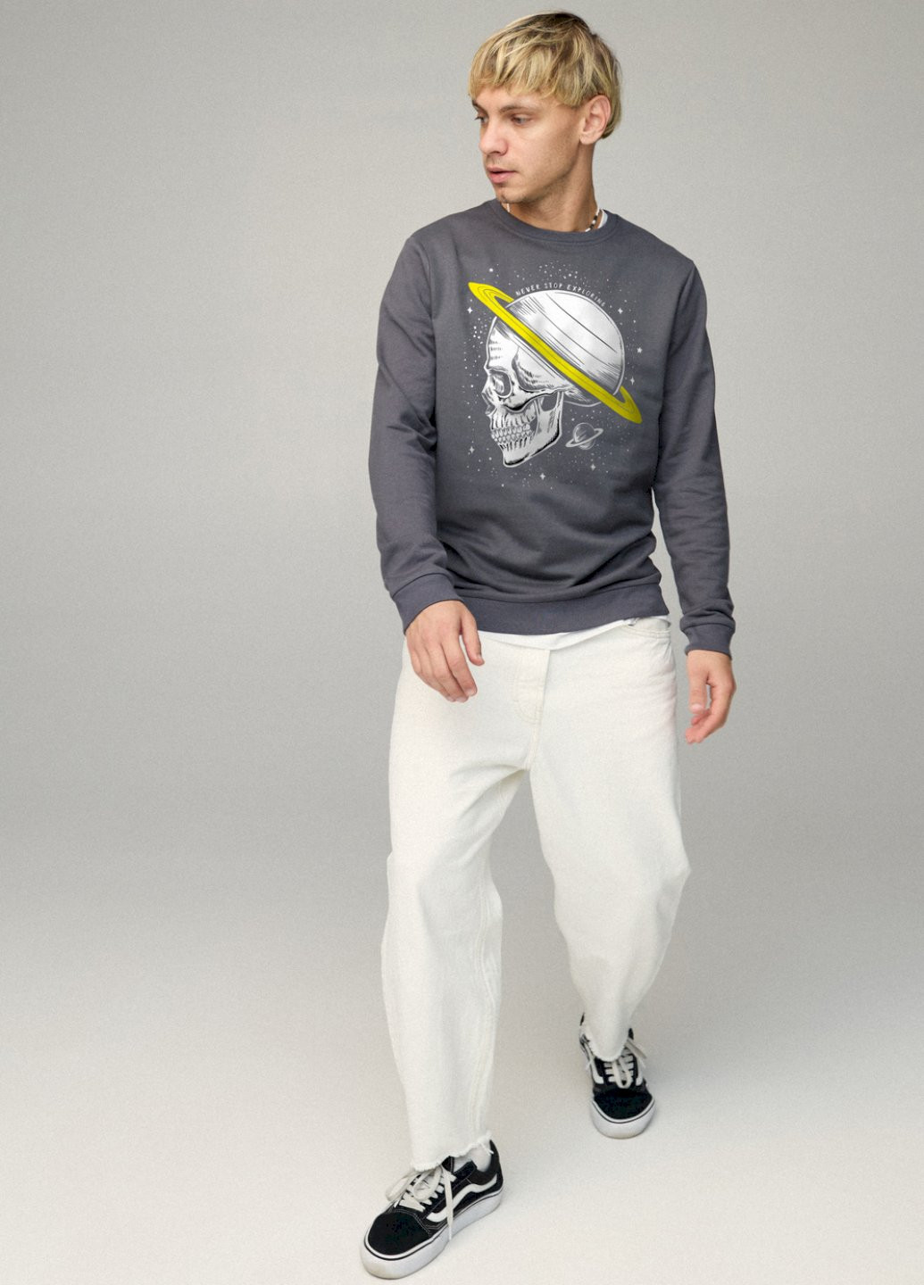 Темно-серый свитшот мужской basic /no flis/ YAPPI (252259392)