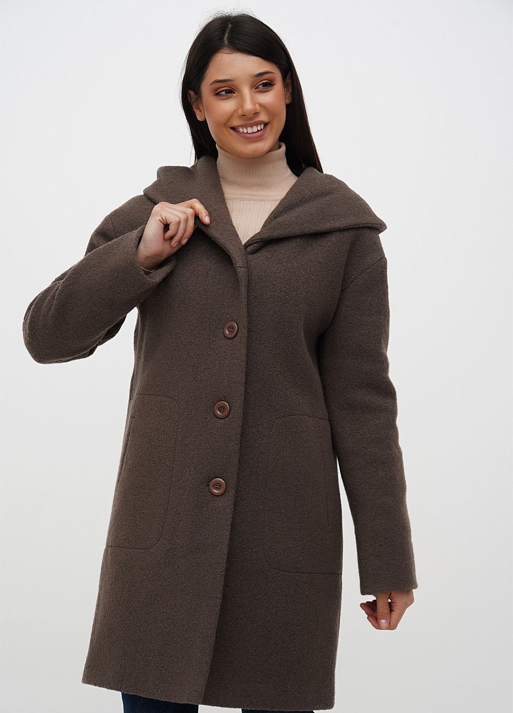 Коричневое демисезонное Пальто однобортное Ruta-S