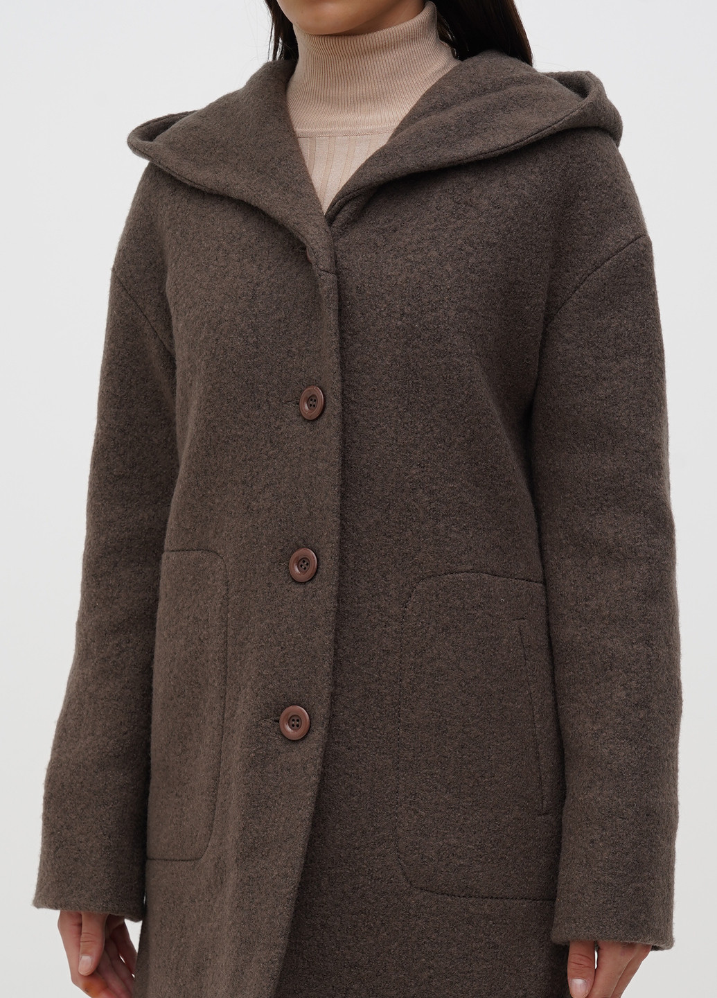 Коричневое демисезонное Пальто однобортное Ruta-S