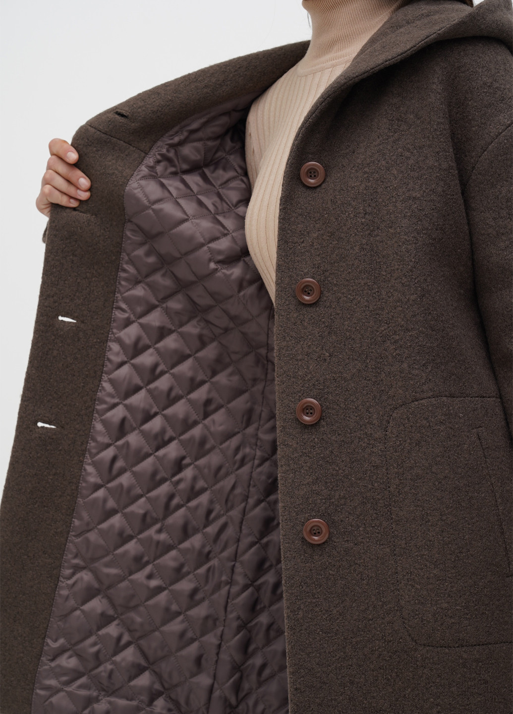 Коричневое демисезонное Пальто однобортное Ruta-S