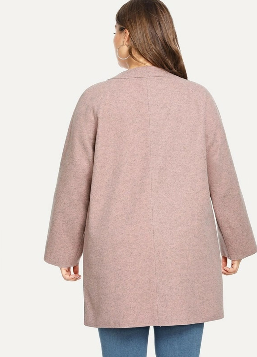 Темно-розовое демисезонное Пальто однобортное SHEIN