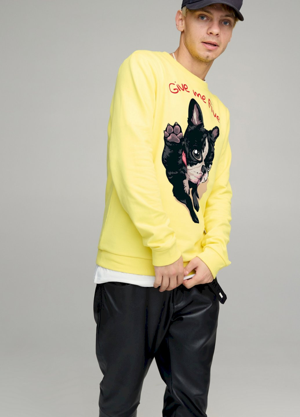 Жовтий світшот чоловічий basic /no flis/ YAPPI (252386051)