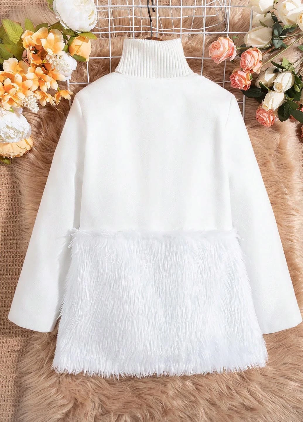 Белое демисезонное Пальто SHEIN
