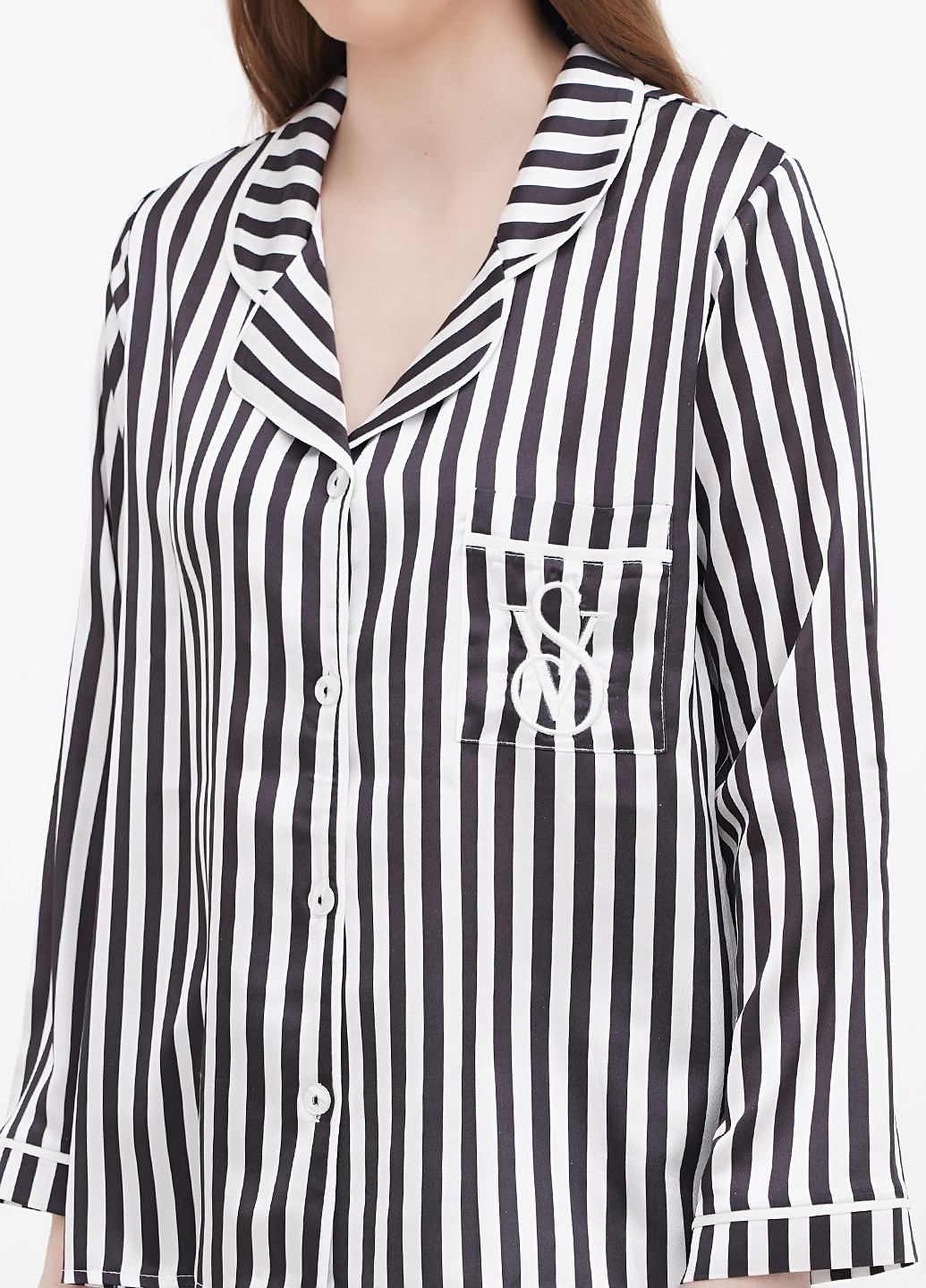 Черно-белая всесезон пижама (рубашка, брюки) рубашка + брюки Mon Monde