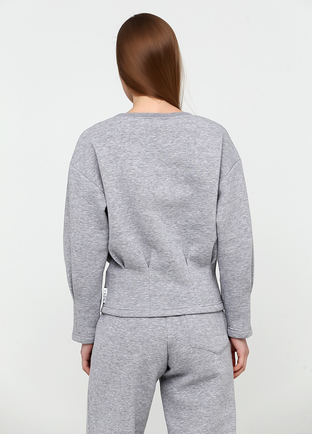 Светло-серый свитшот MaCo exclusive меланж без декора (248108316)