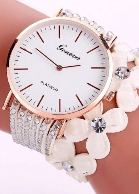 Жіночі годинник Creative White quartz Geneva (229044175)