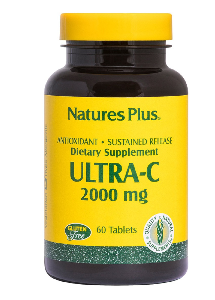 Вітамін С, Ultra-C, 2000мг, Nature's Plus, 60 таблеток Natures Plus (228291966)