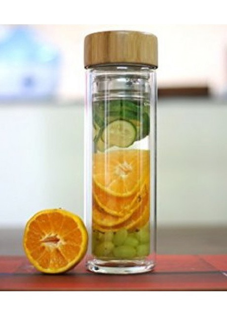 Стеклянная термо бутылка Detox с двойными стенками More (253856166)