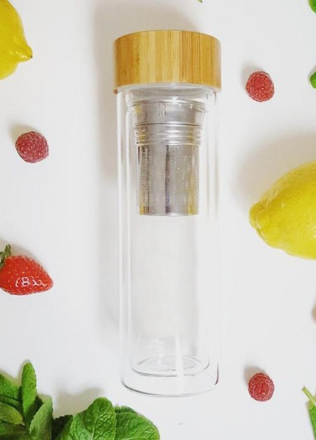 Стеклянная термо бутылка Detox с двойными стенками More (253856166)