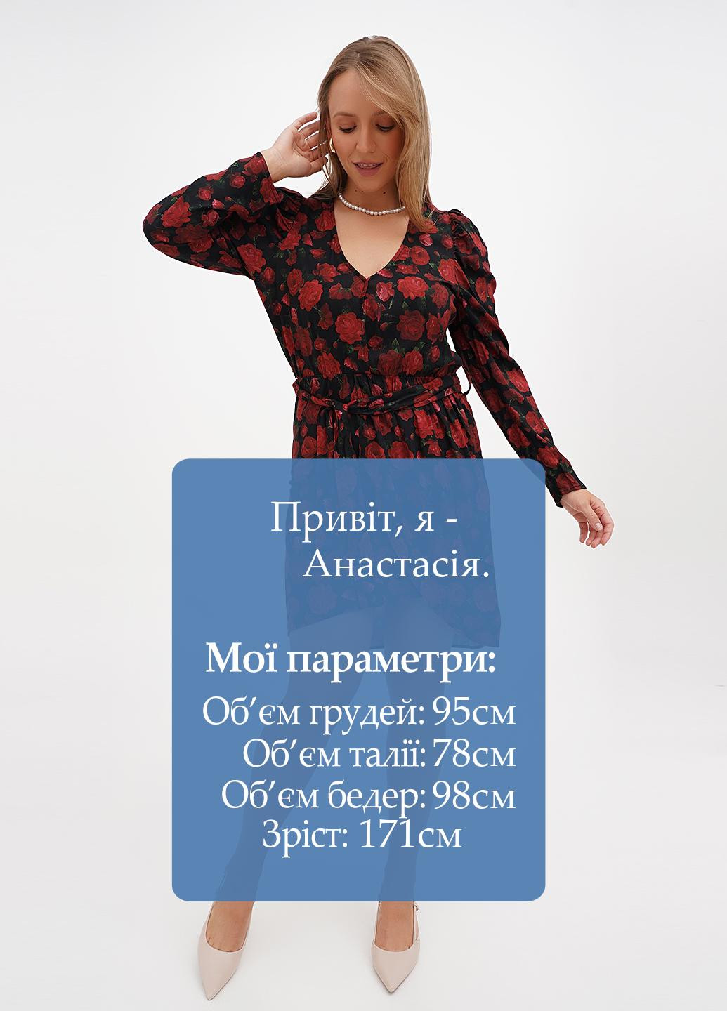 Чорна кежуал сукня Terranova з квітковим принтом