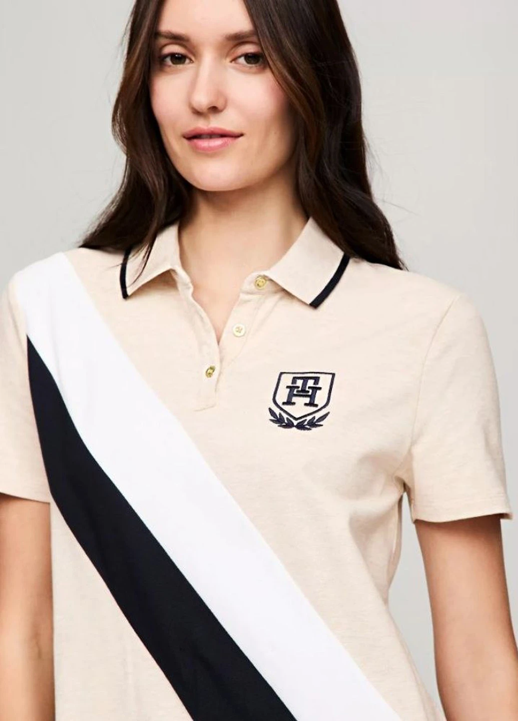 Бежева спортивна, кежуал сукня поло Tommy Hilfiger в смужку