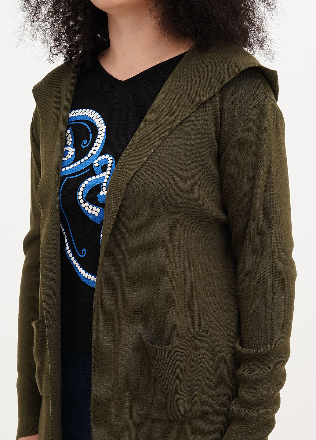 Оливковый (хаки) демисезонный кардиган Imperial