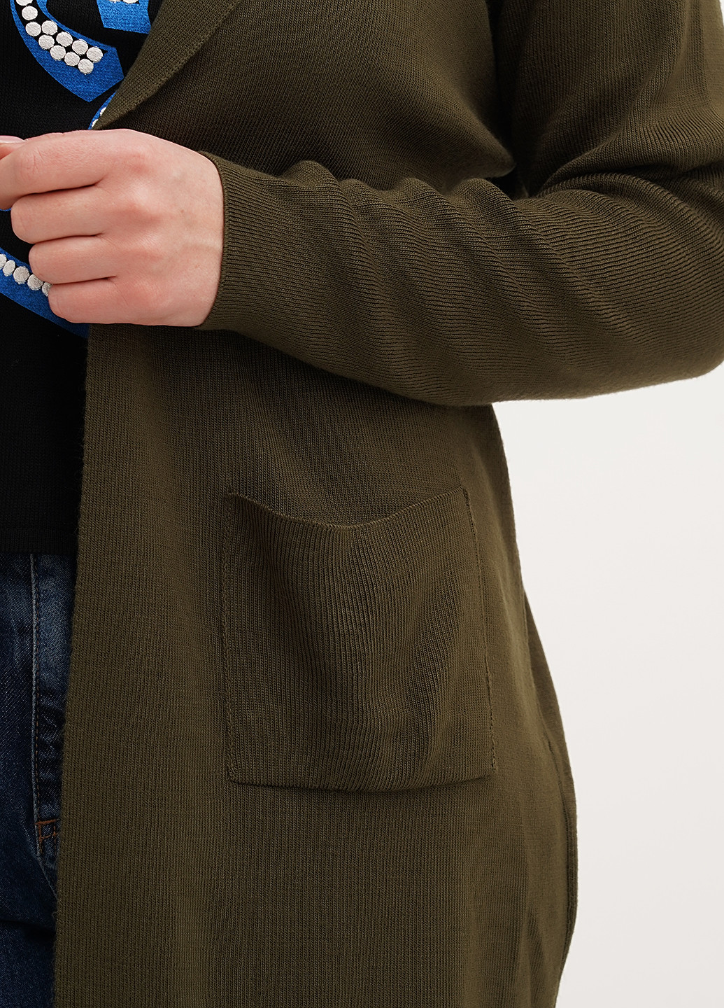 Оливковый (хаки) демисезонный кардиган Imperial