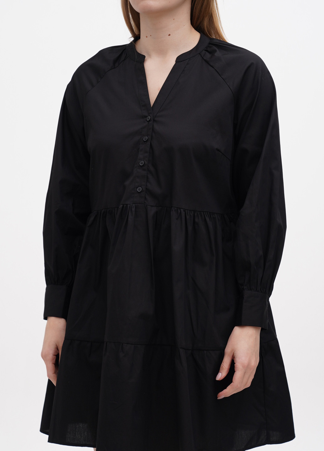 Черное кэжуал платье рубашка YAS однотонное