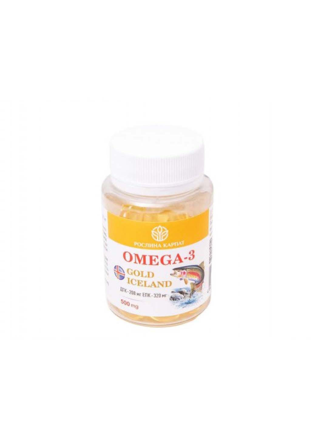 Омега-3 Gold Iceland 60 капсул по 500 мг Рослина Карпат (253845306)