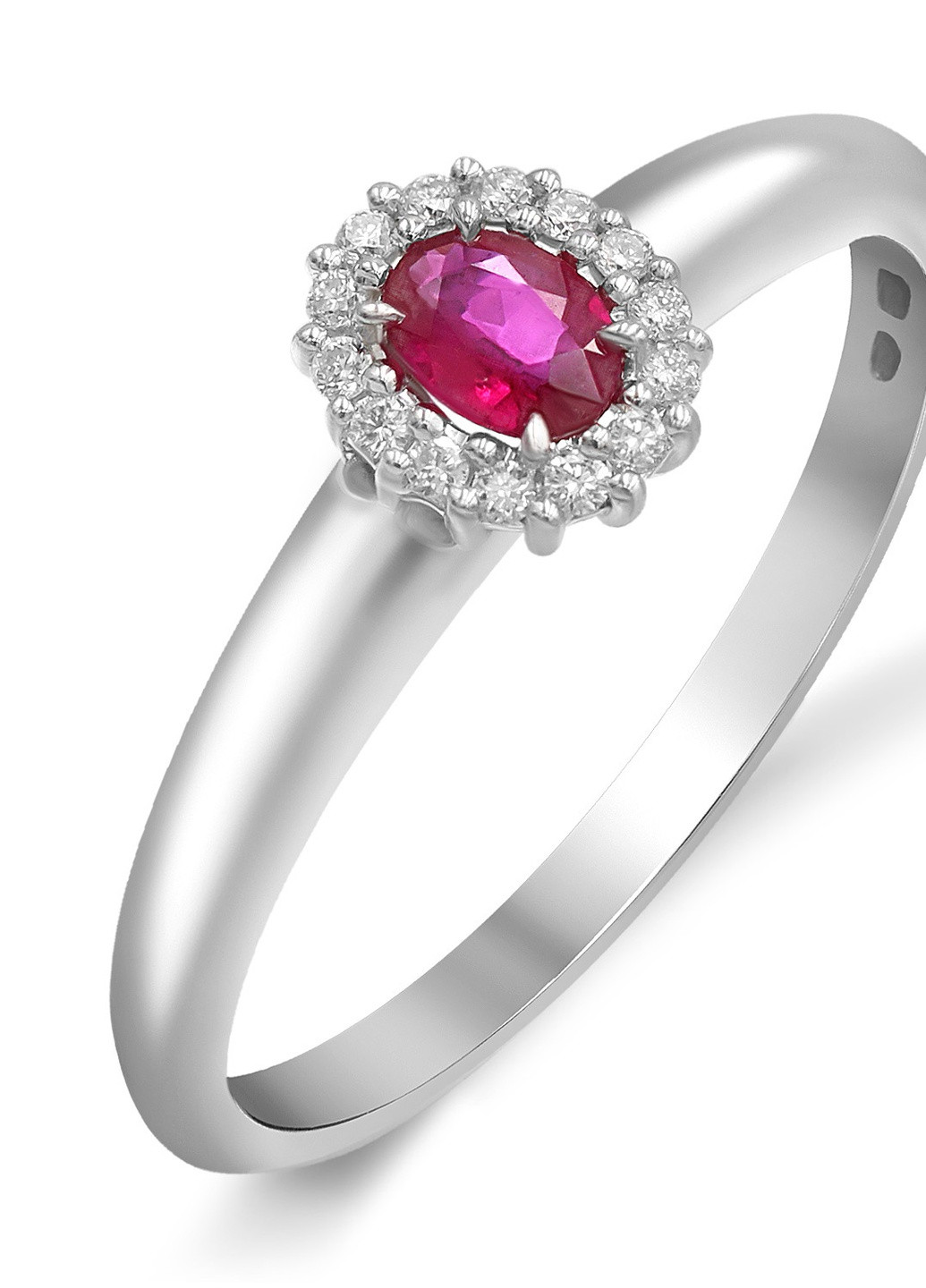 Кольцо из белого золота с бриллиантами и рубином Zarina (254252043)
