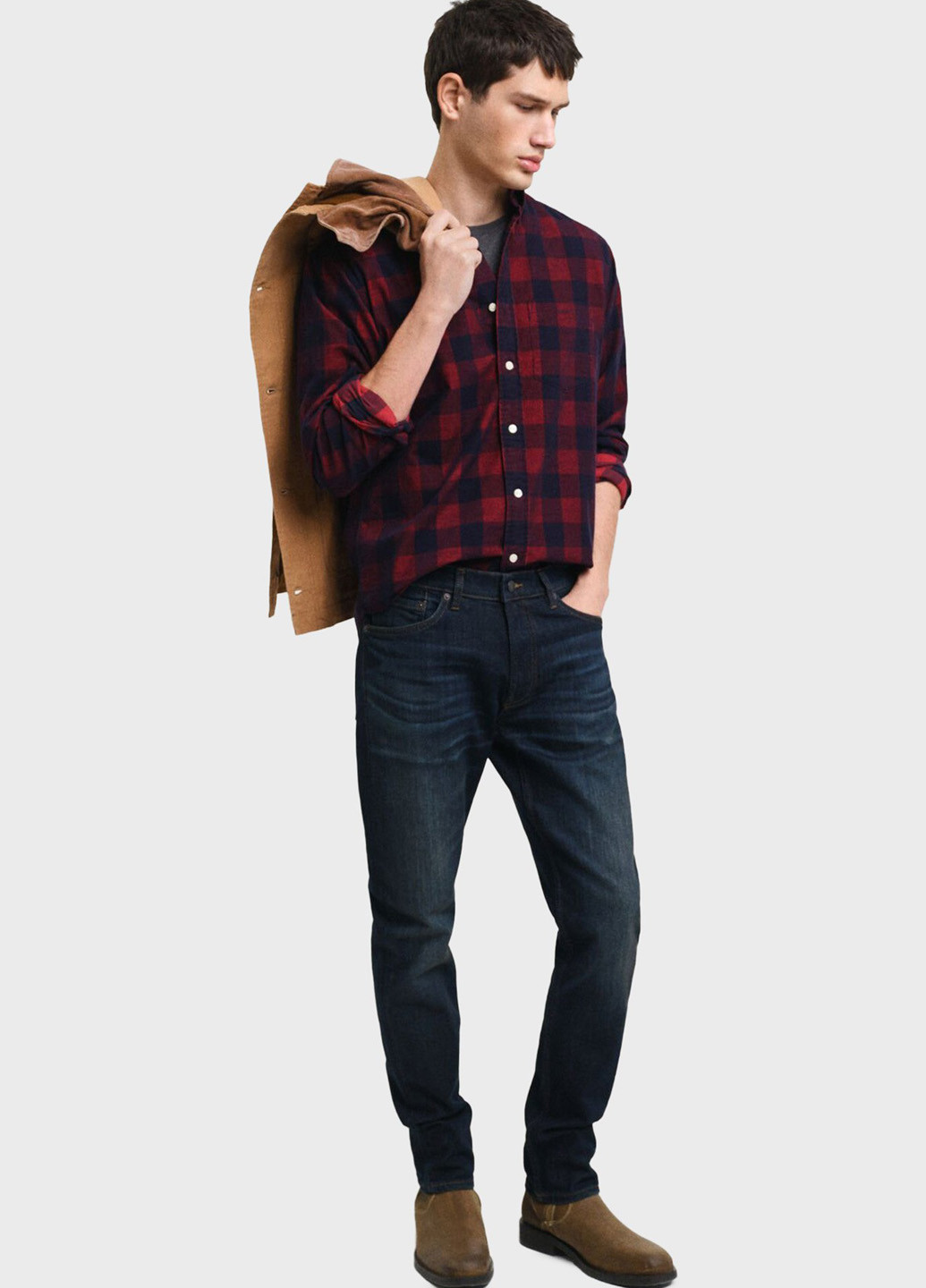 Синие демисезонные скинни джинсы Gant